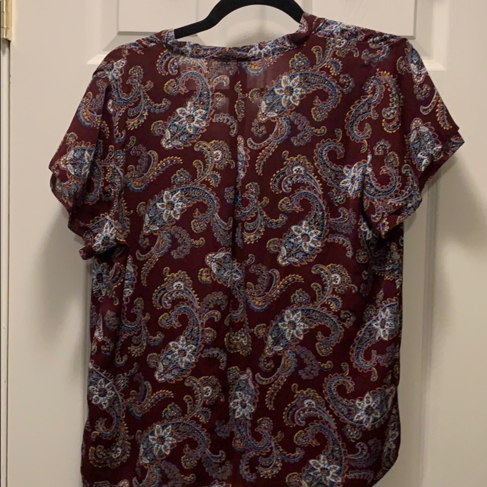 Red Patterned Blouse - Picture 3 of 3